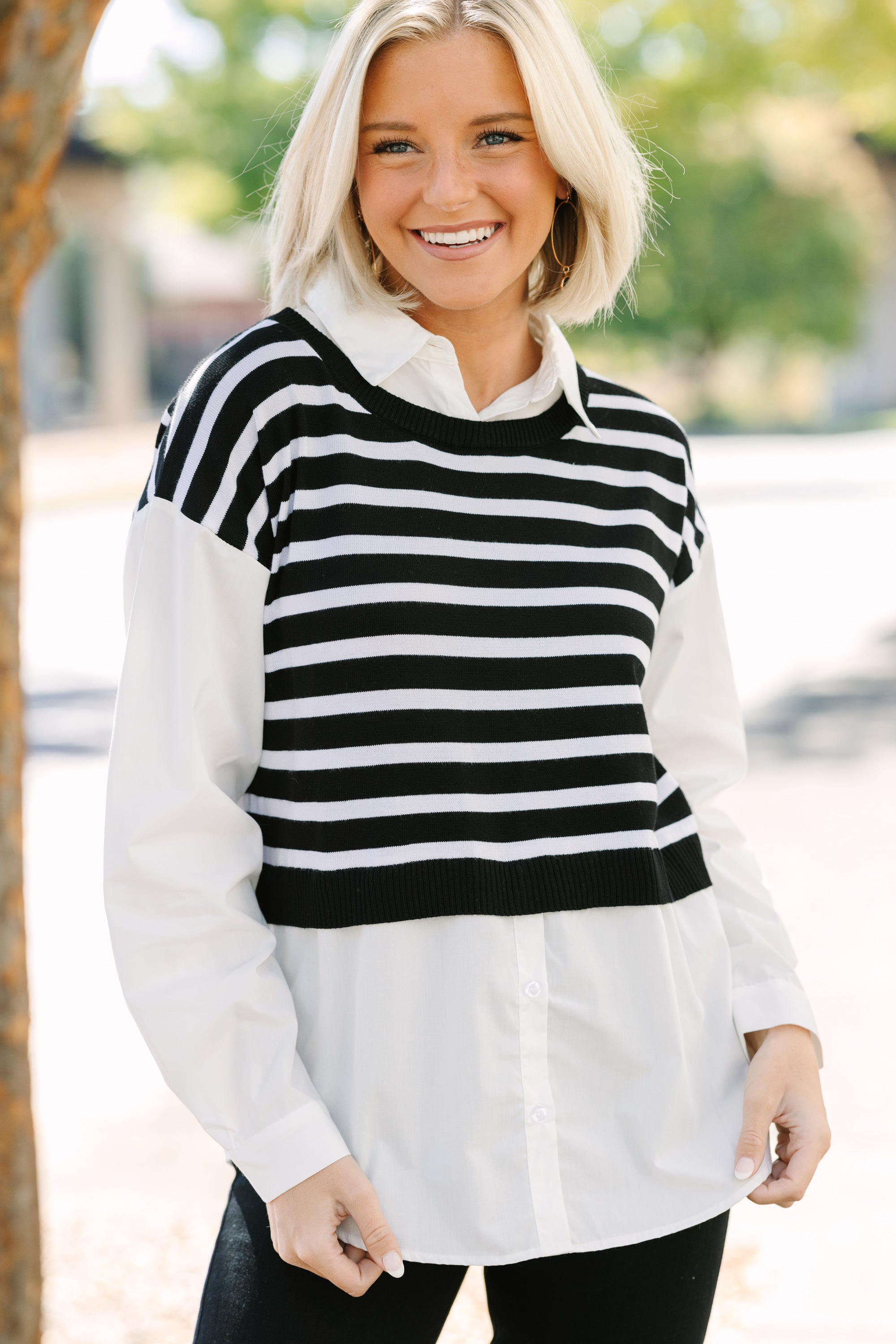 Black Striped Sweater - Precise Perfection