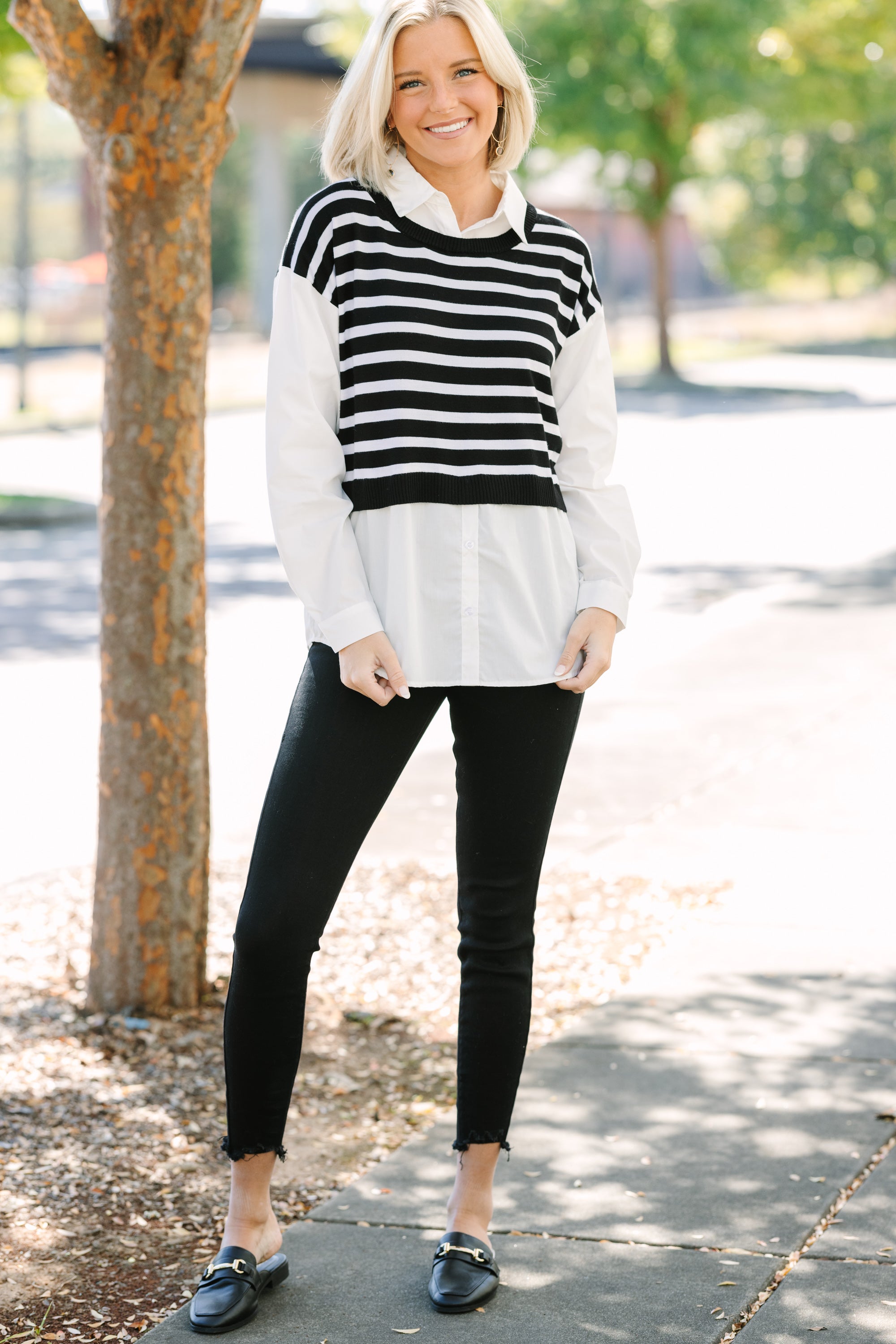 Black Striped Sweater - Precise Perfection