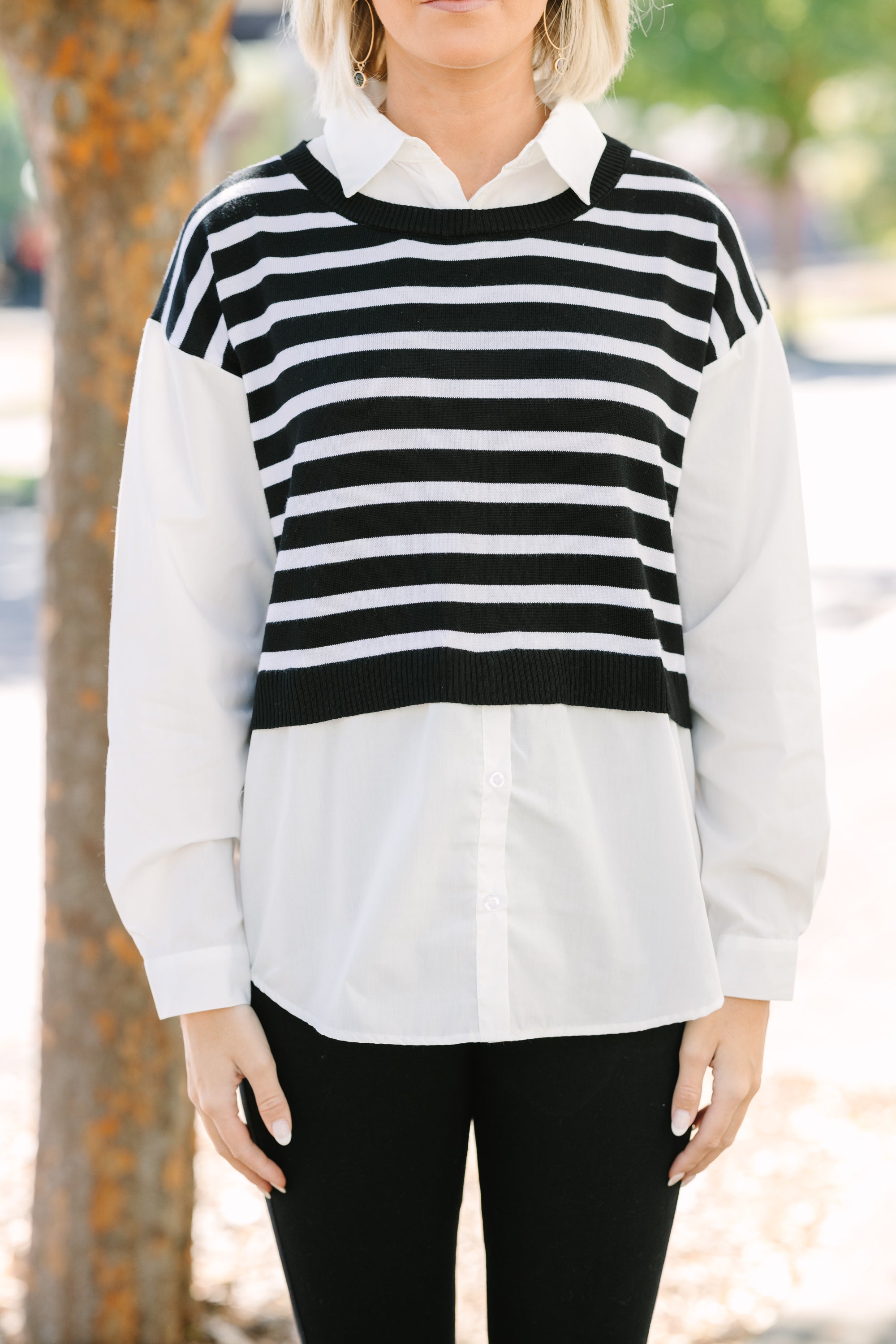 Black Striped Sweater - Precise Perfection