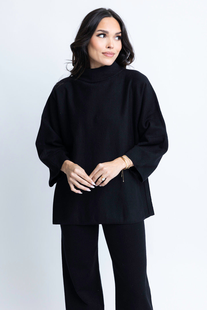 Black sweater lounge set for women