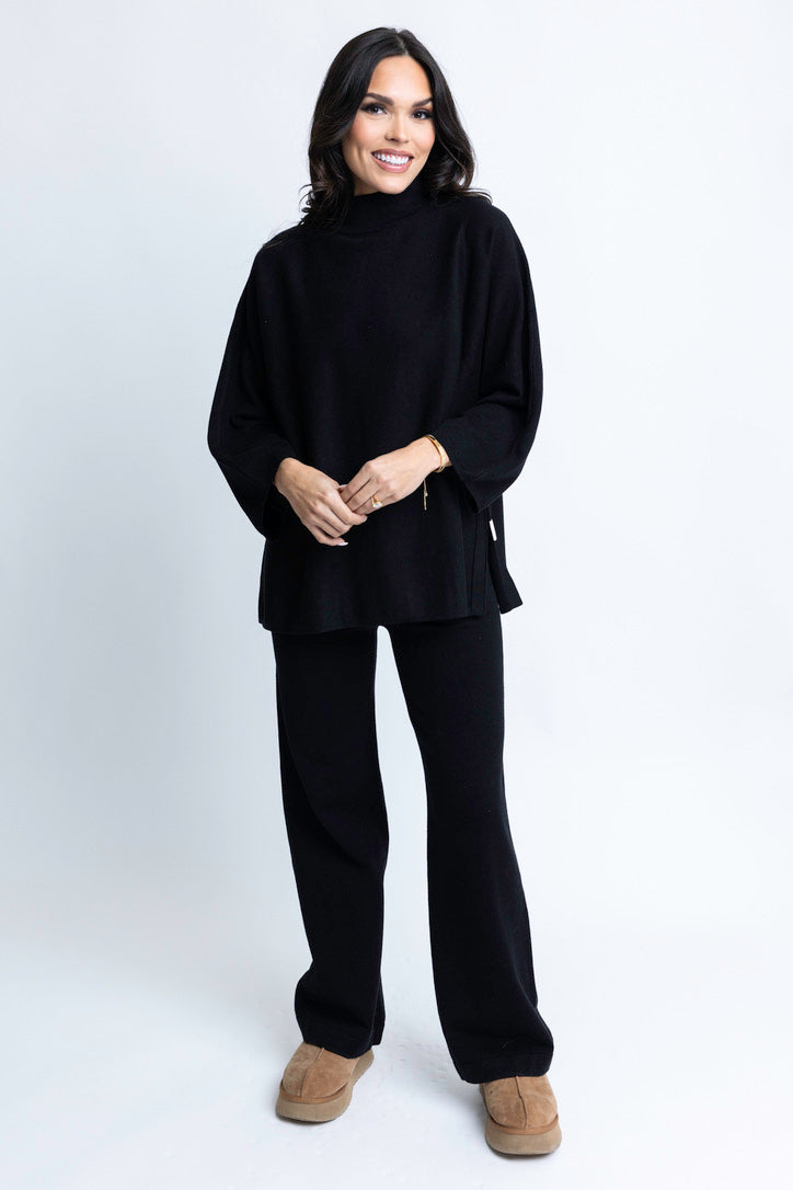 Black sweater lounge set for women