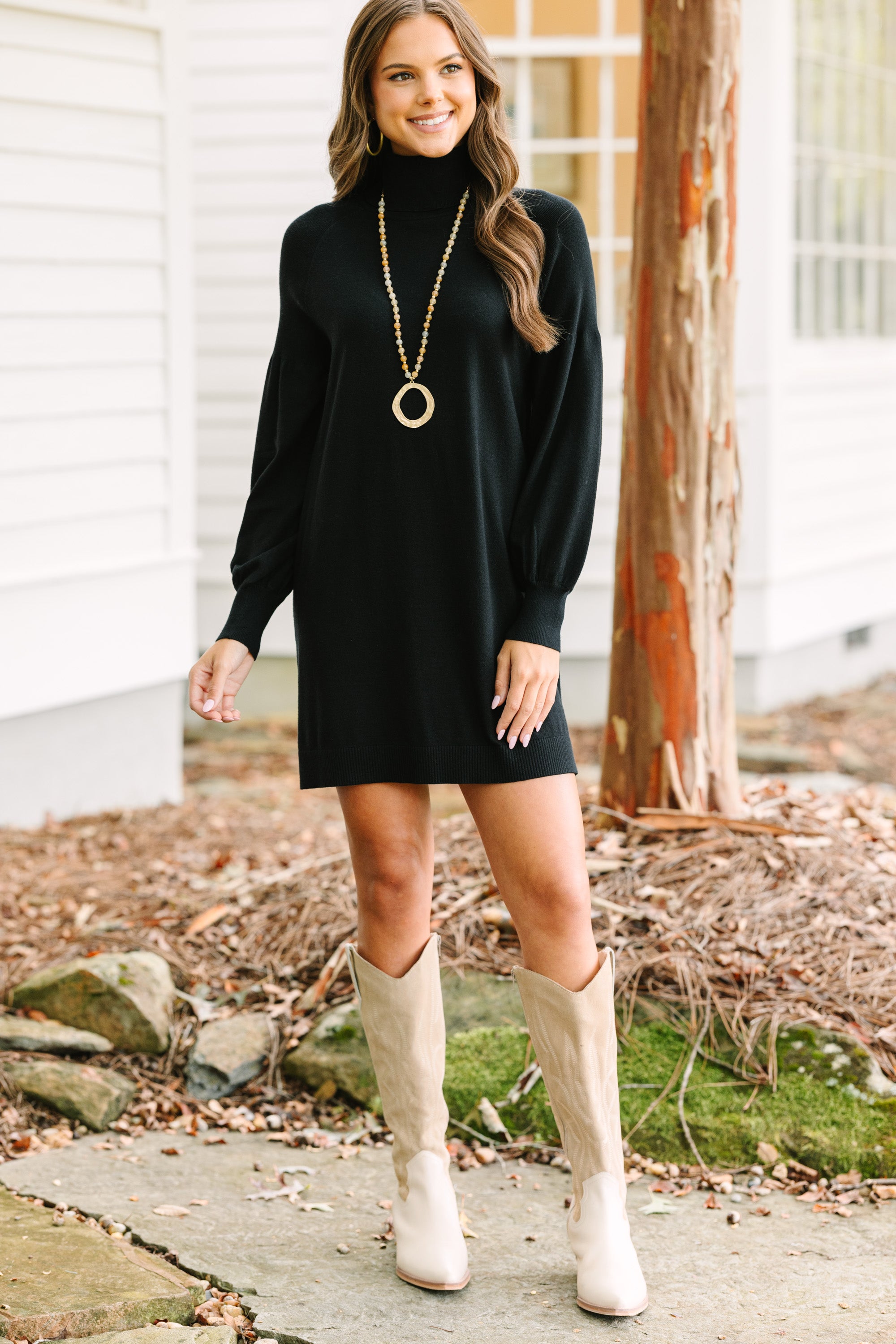 Black Turtleneck Sweater Dress for Any Occasion