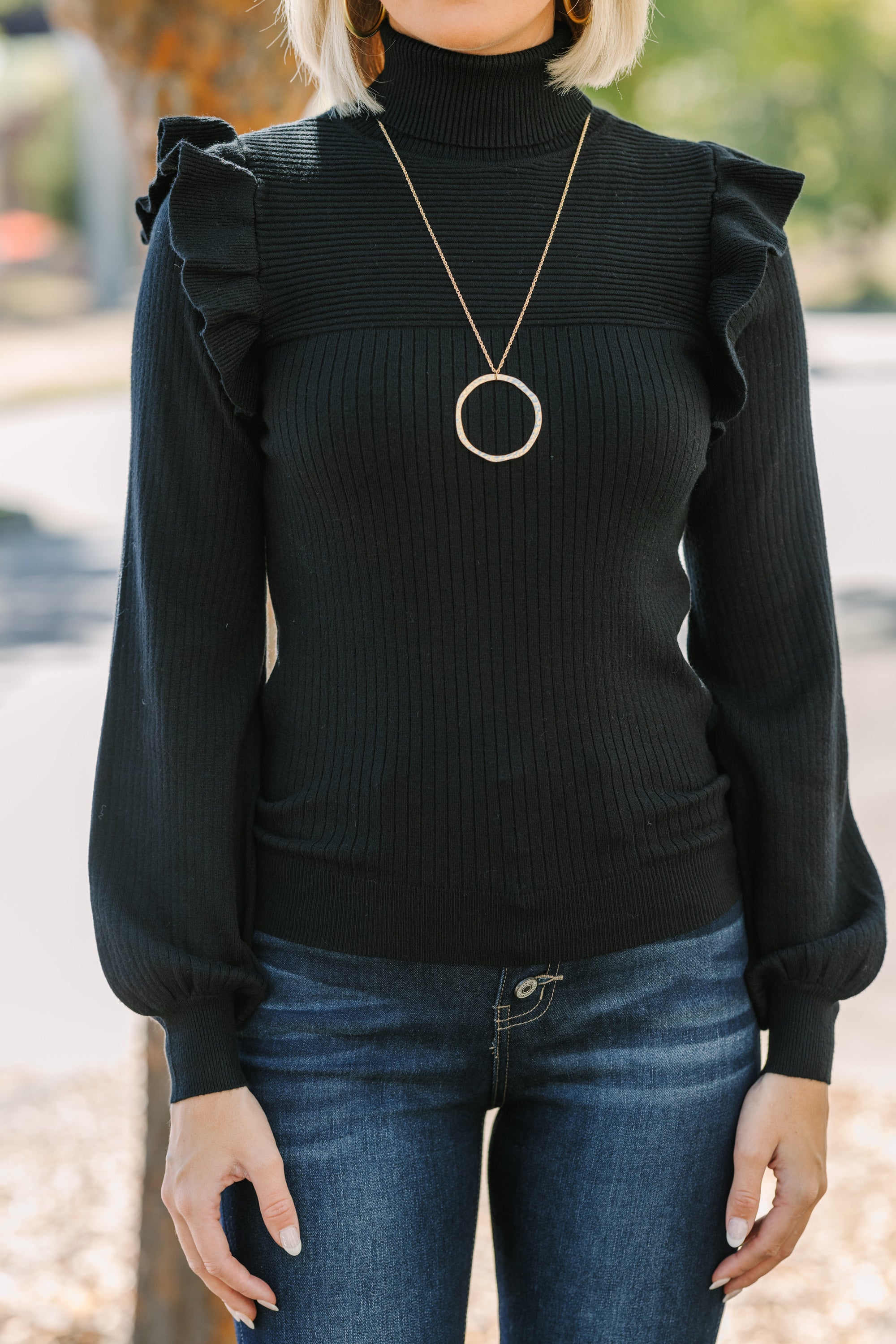 Black Turtleneck Sweater