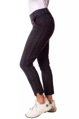 Black/Navy Snake Print Stretch Ankle Pants