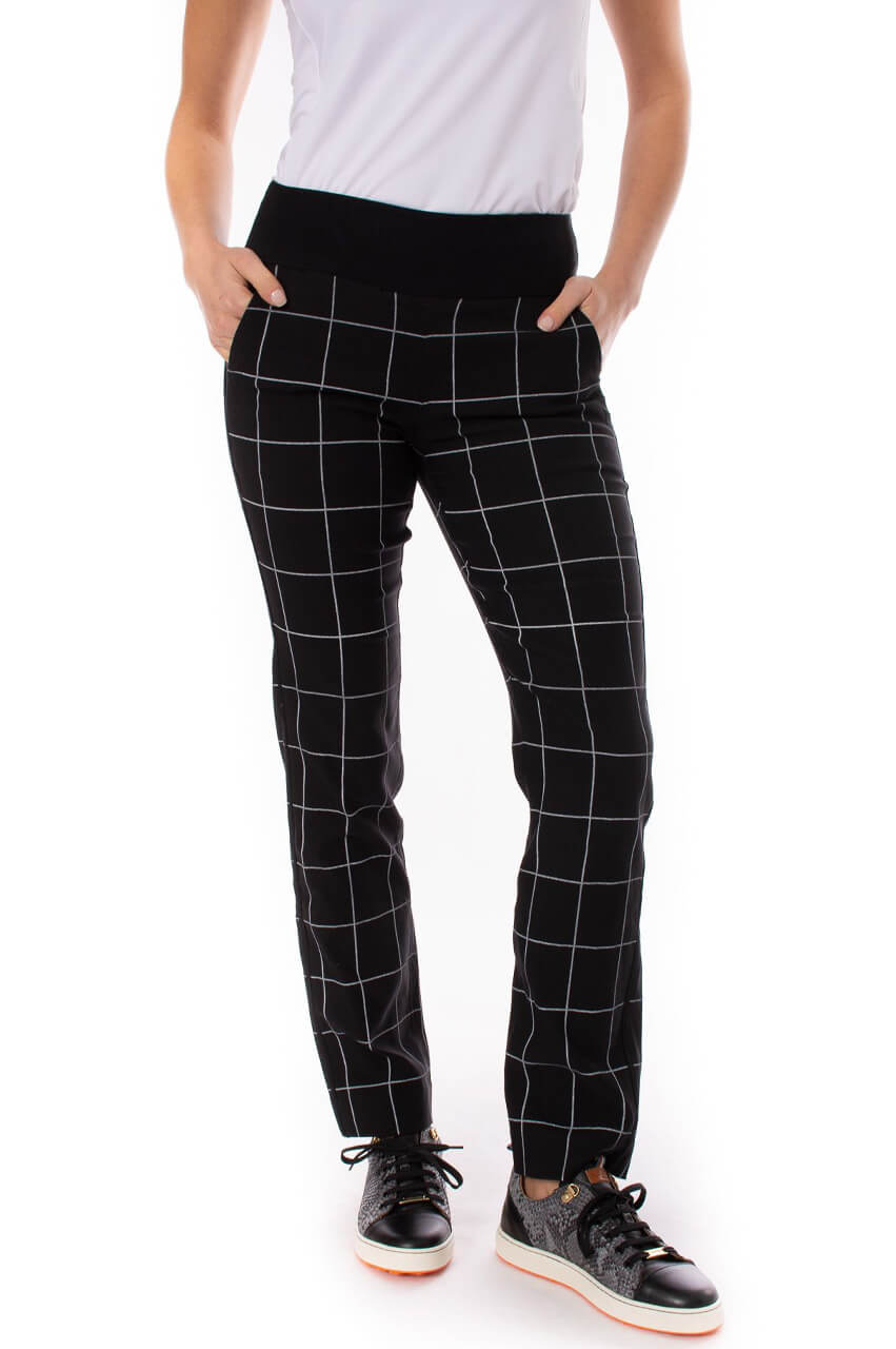 Black/White Trophy Printed Pull-On Pants