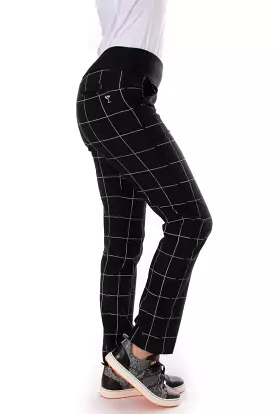 Black/White Trophy Printed Pull-On Pants