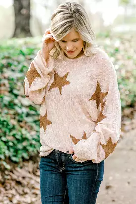 Blush Shimmer Star Sweater