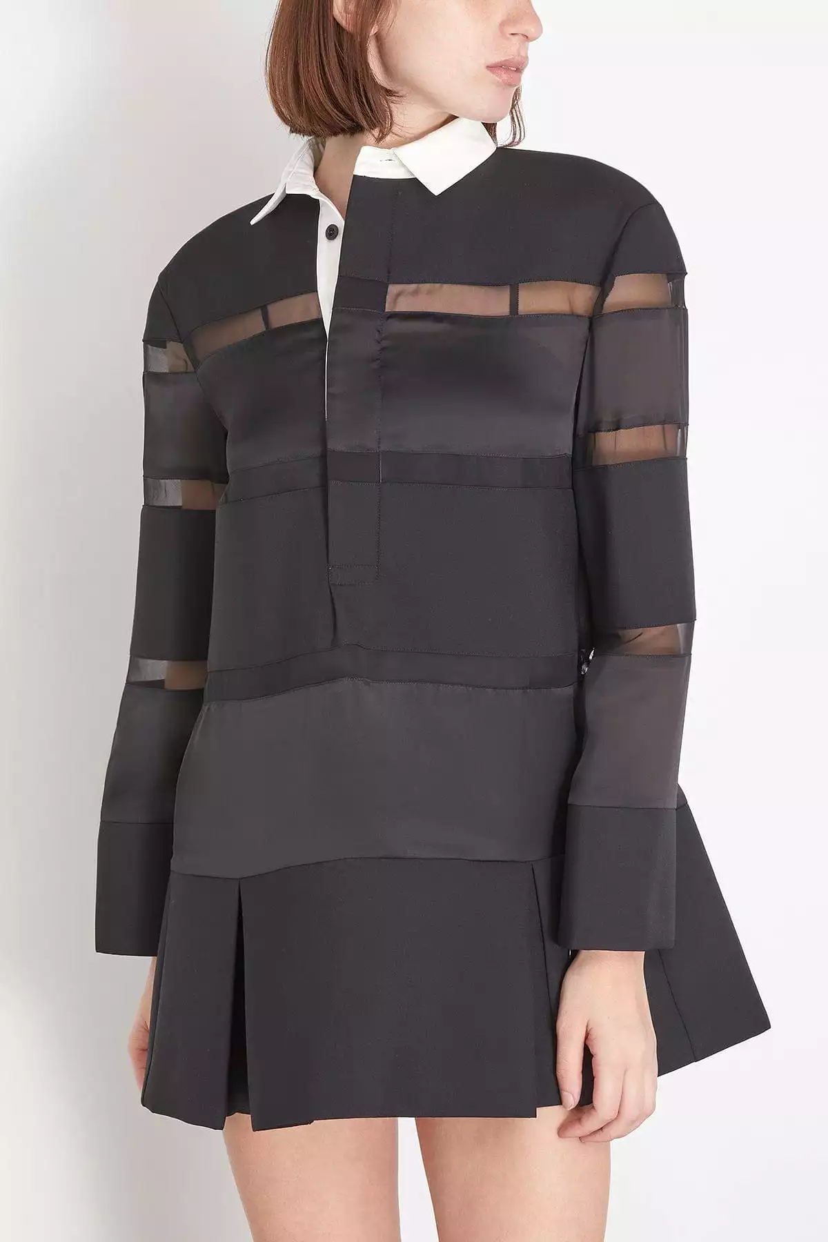 Bonding Rugby Shirt Dress in Black