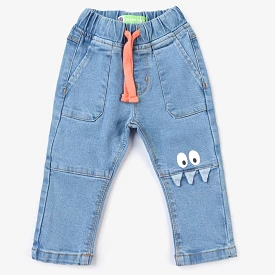 Boys Denim Stretch Pant Monster-Mid Blue - Best Deal!