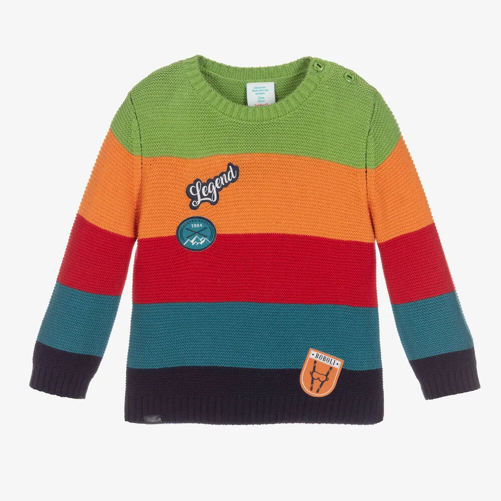 Knit Sweater for Boys with Stripes