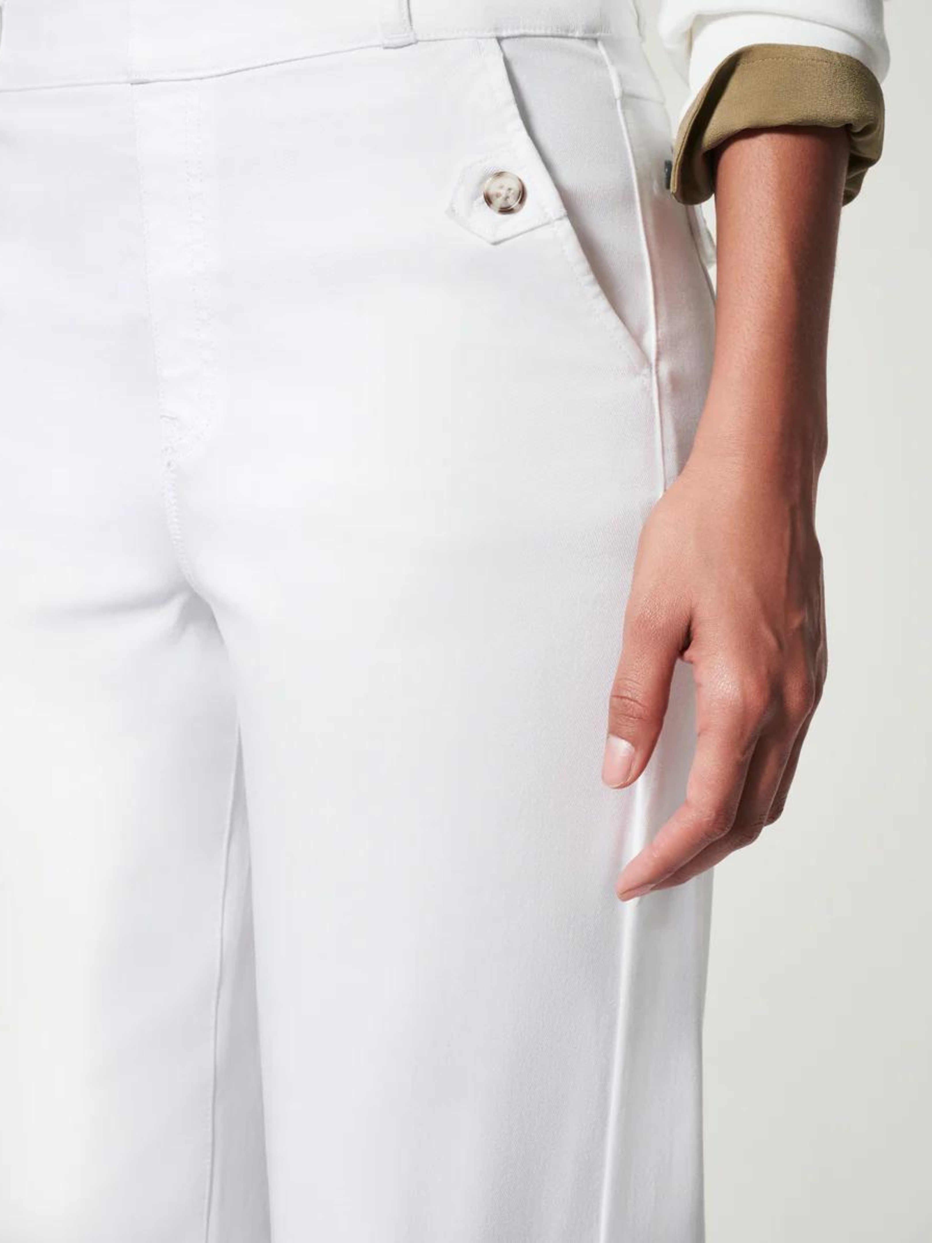 Bright White Stretch Twill Pant