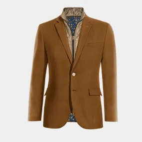 Brown corduroy essential blazer with gilet piece.