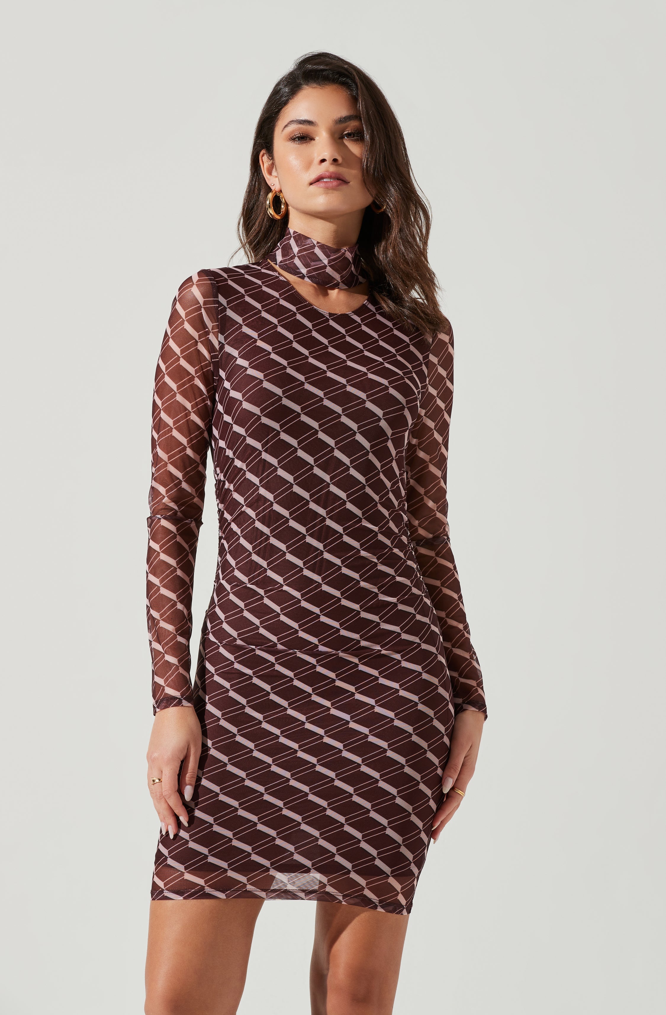 Bryn High Neck Cutout Mini Dress