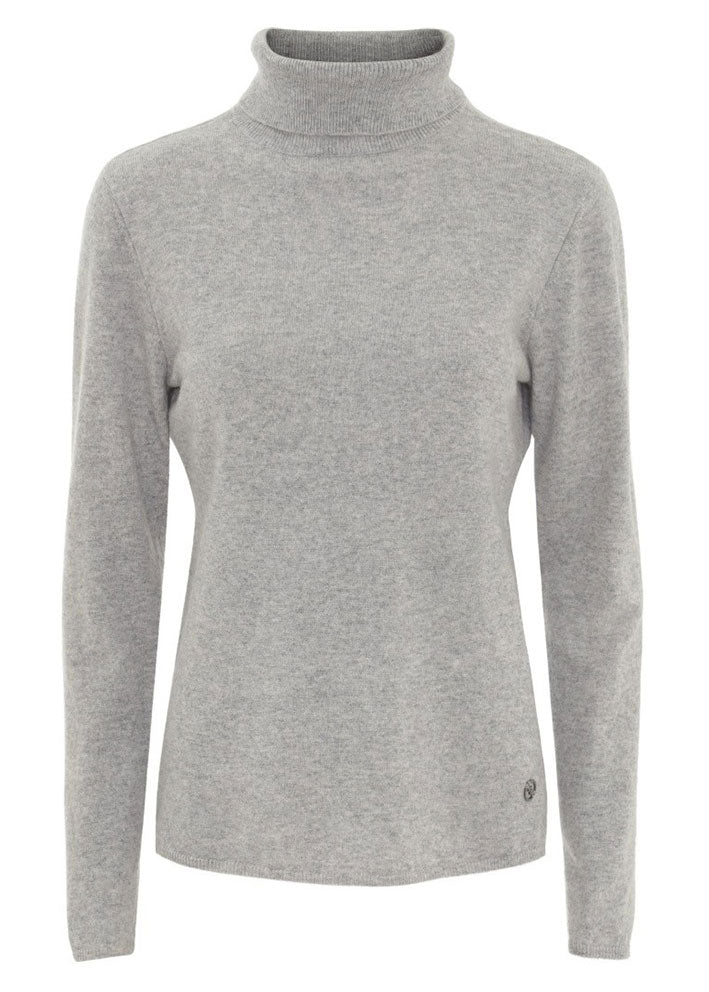 BTF Cashmere Turtleneck - Light Grey Melange