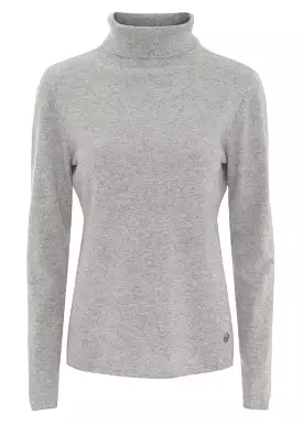 BTF Cashmere Turtleneck - Light Grey Melange