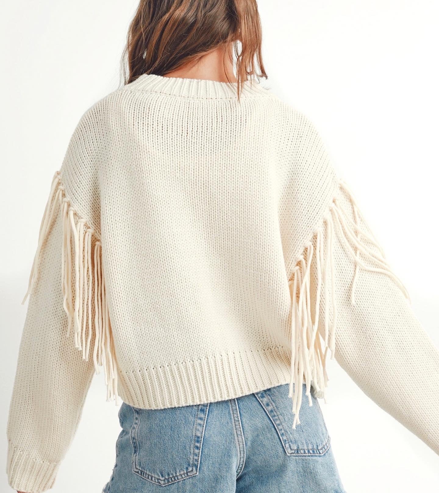 Caleigh Fringe Sweater - Trendy Fringe Sweater Collection