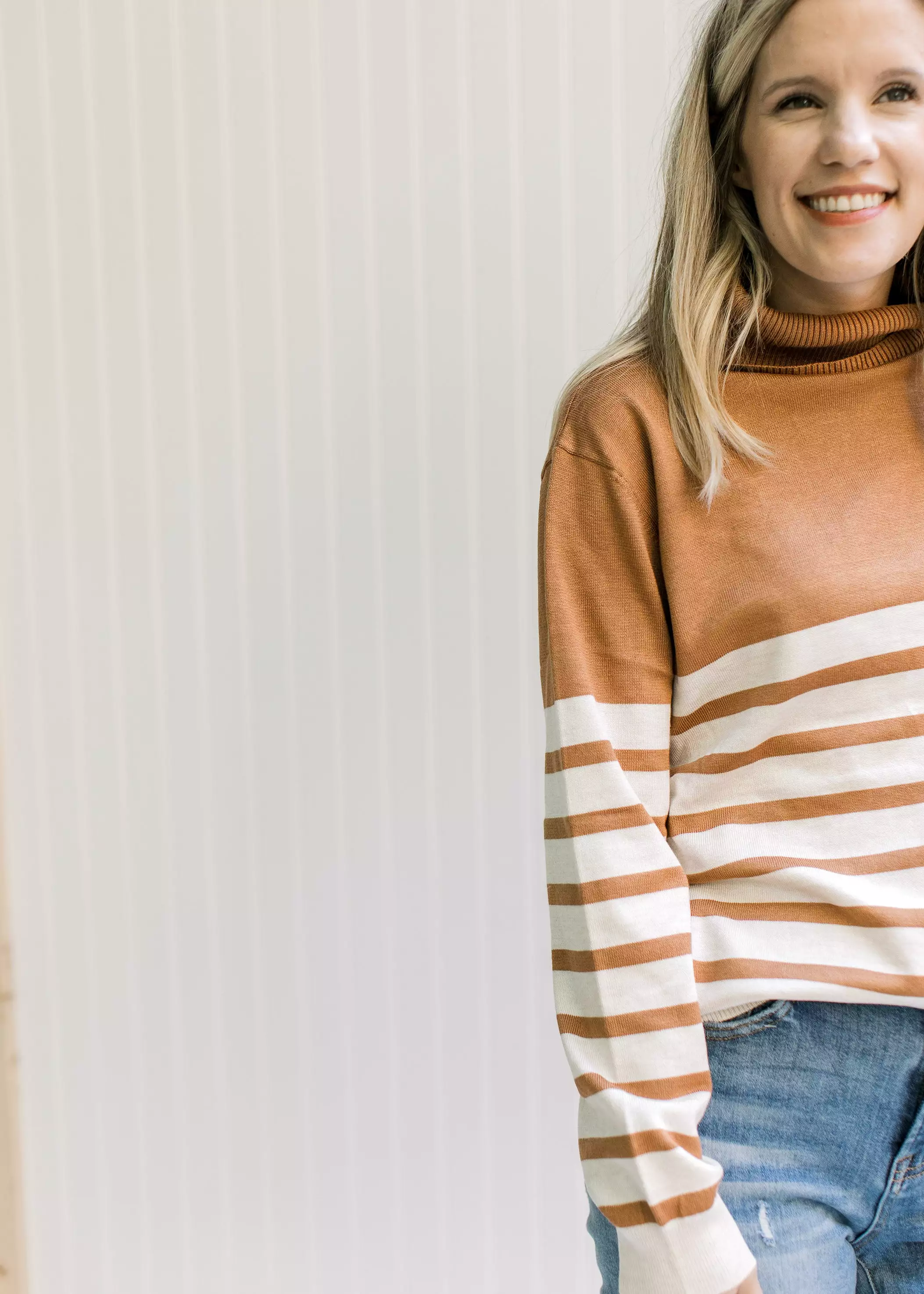 Caramel and Cream Striped Sweater - Shop Now!