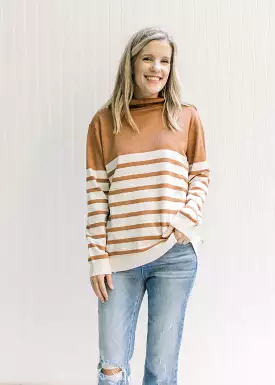 Caramel and Cream Striped Sweater - Shop Now!