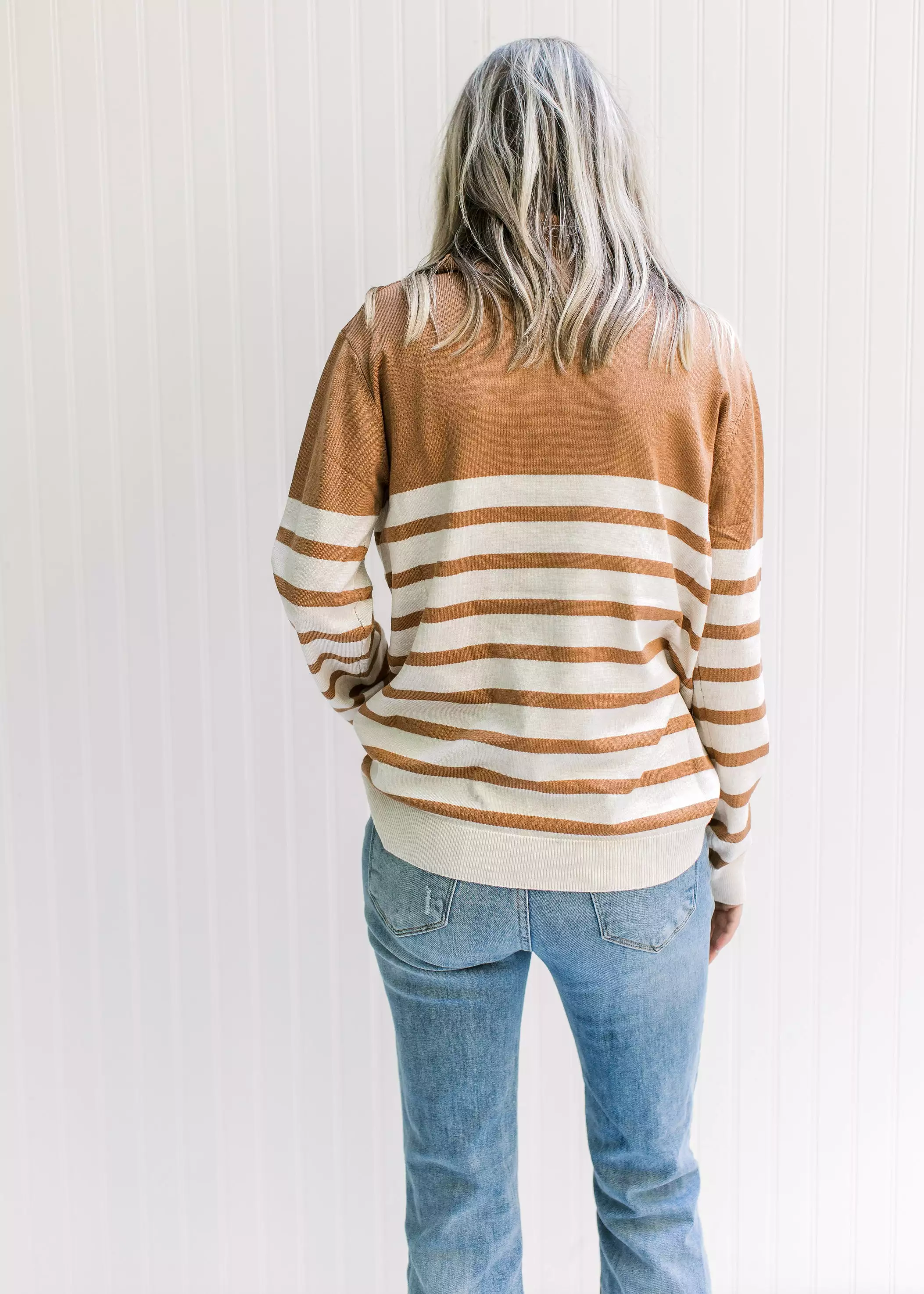 Caramel and Cream Striped Sweater - Shop Now!