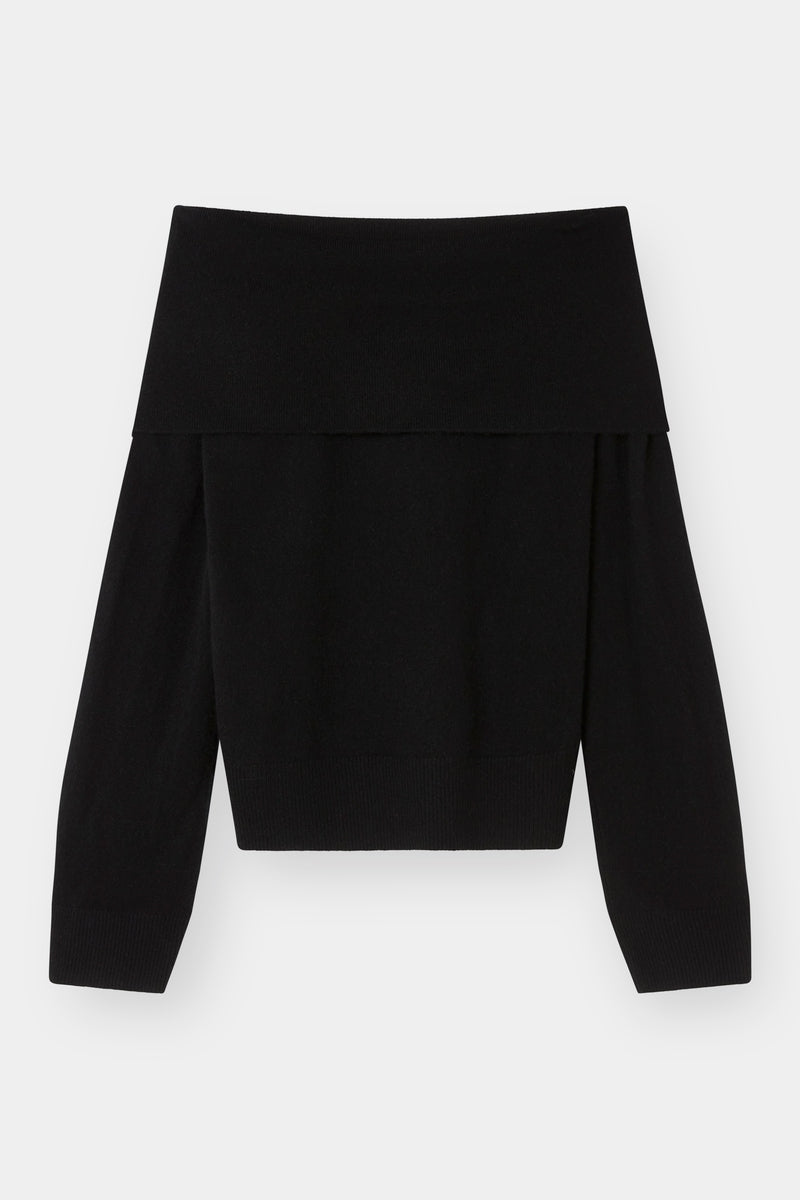 Cashmere off shoulder black