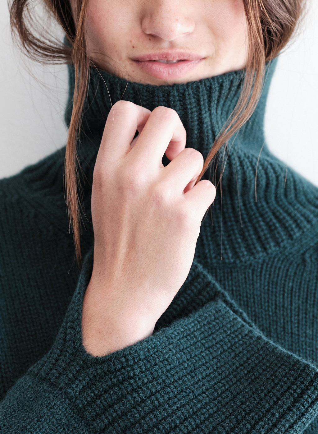 Cashmere Turtleneck Sweater in Rainforest