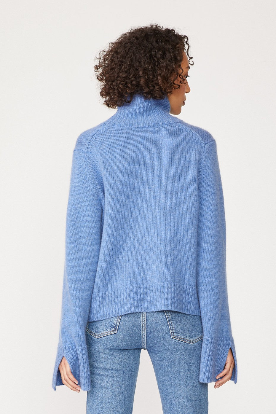 Cashmere Turtleneck Sweater Powder Blue