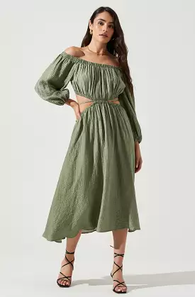 Cassian Off Shoulder Midi Dress