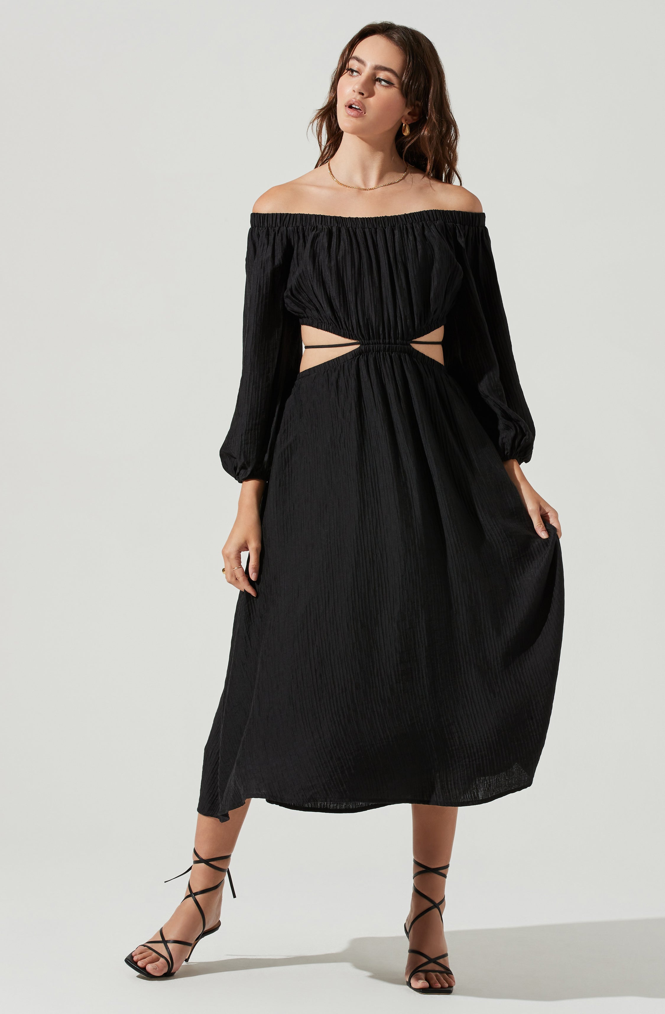 Cassian Off Shoulder Midi Dress