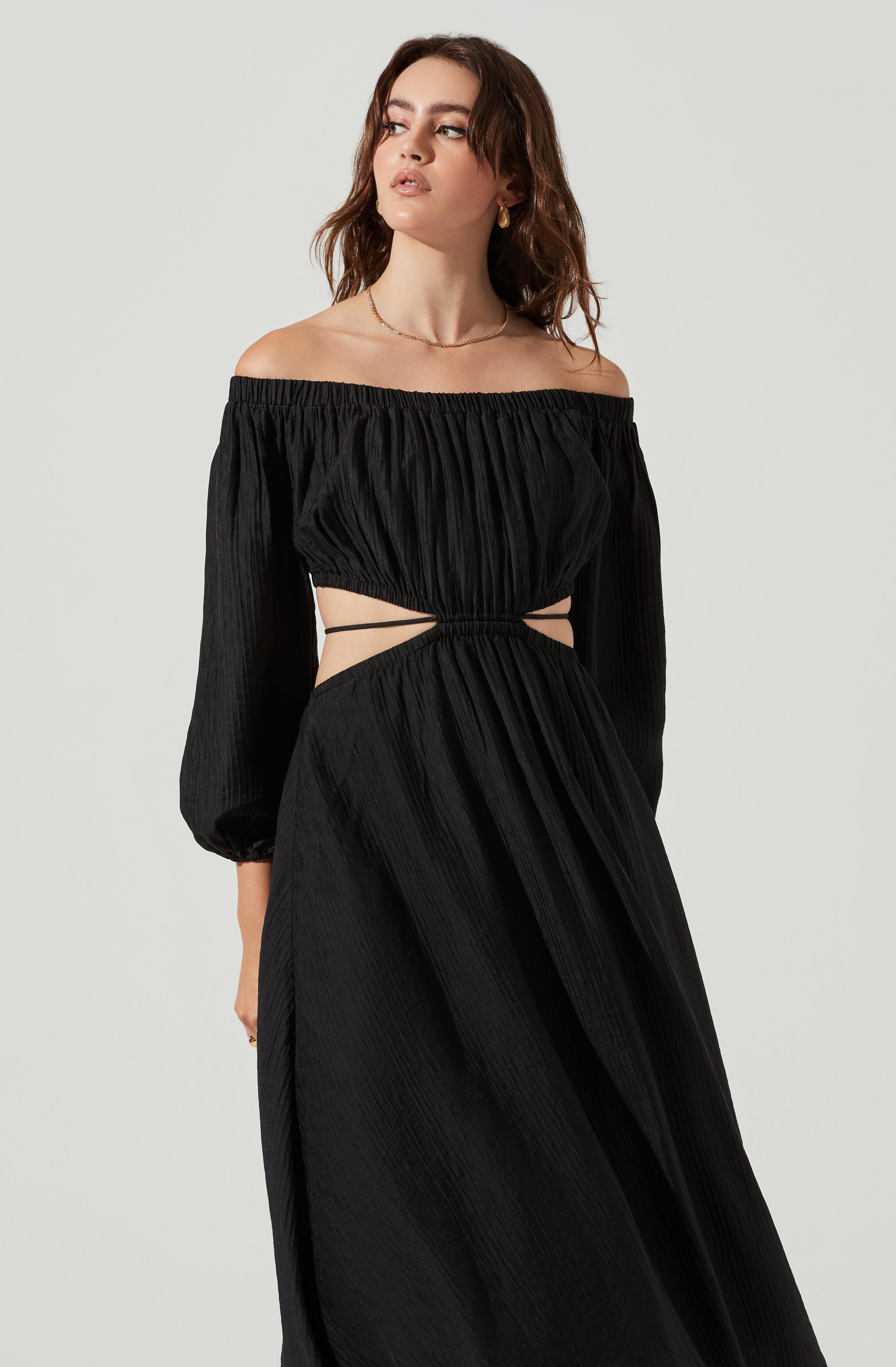 Cassian Off Shoulder Midi Dress