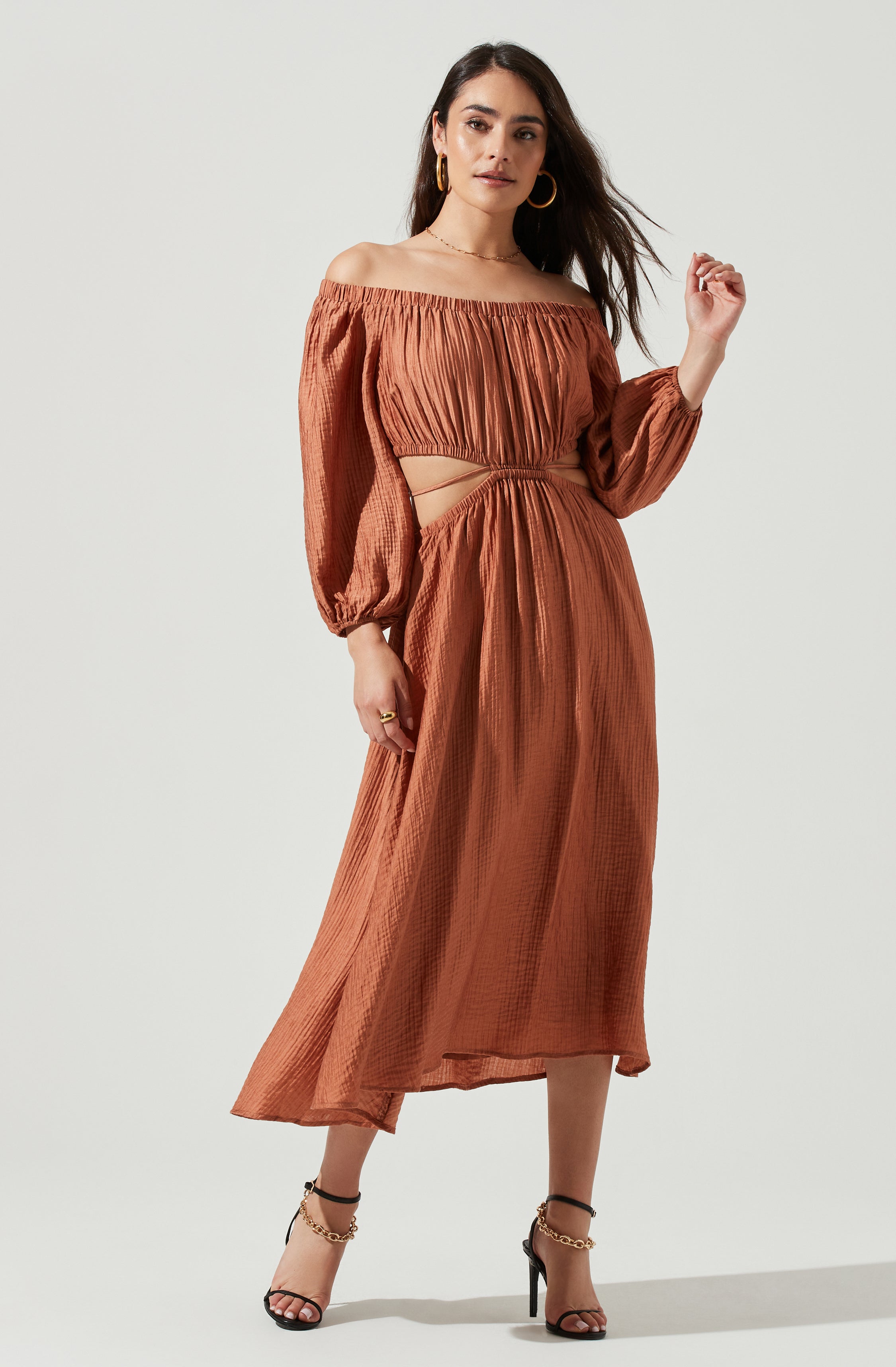 Cassian Off Shoulder Midi Dress