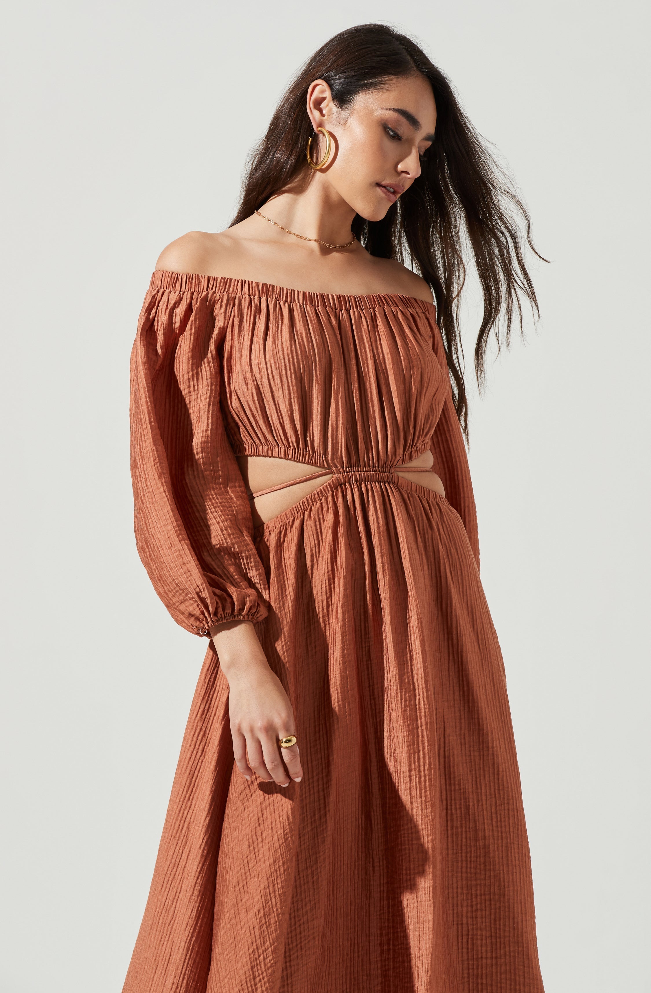 Cassian Off Shoulder Midi Dress