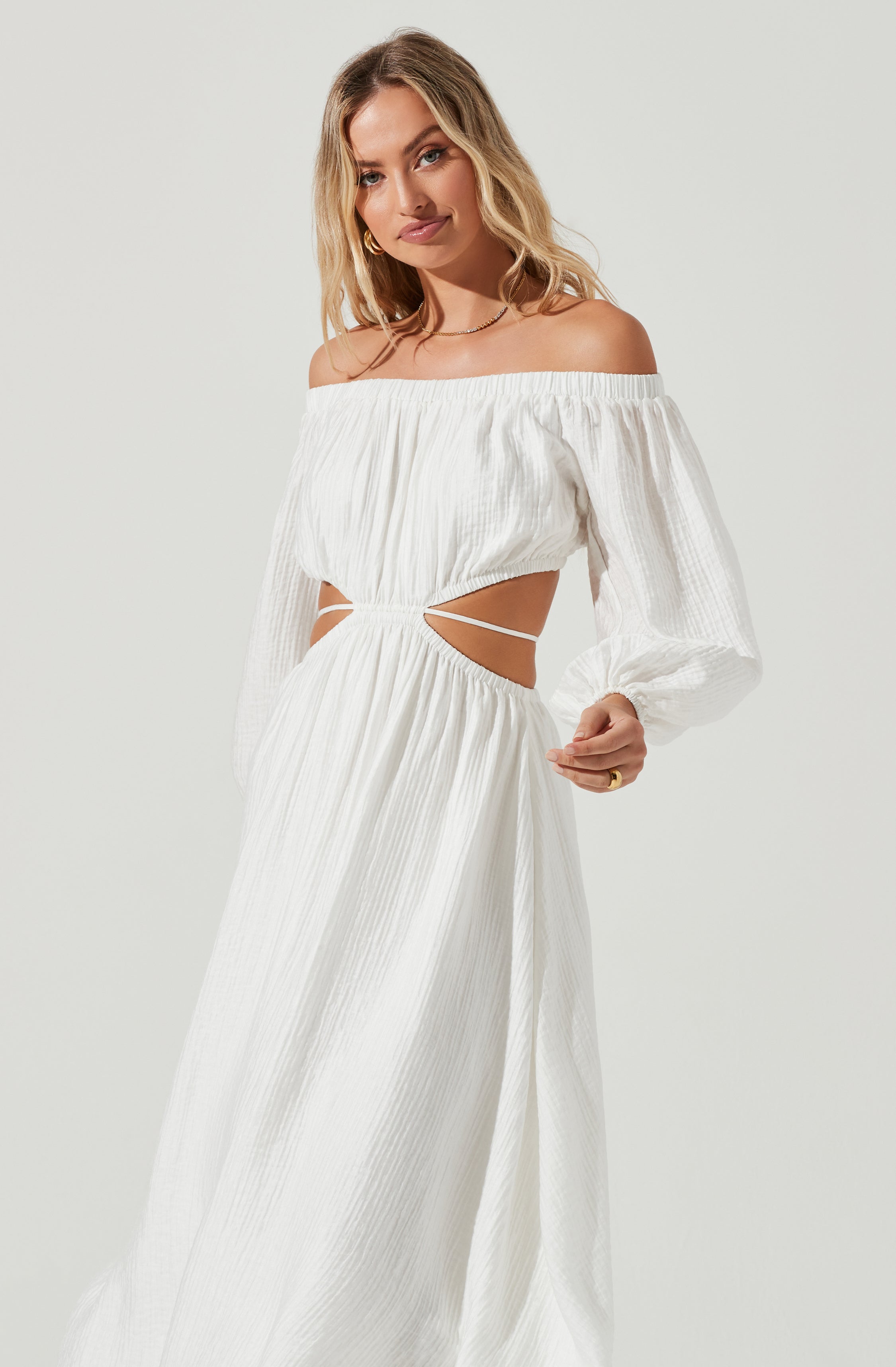 Cassian Off Shoulder Midi Dress