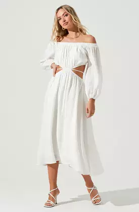 Cassian Off Shoulder Midi Dress