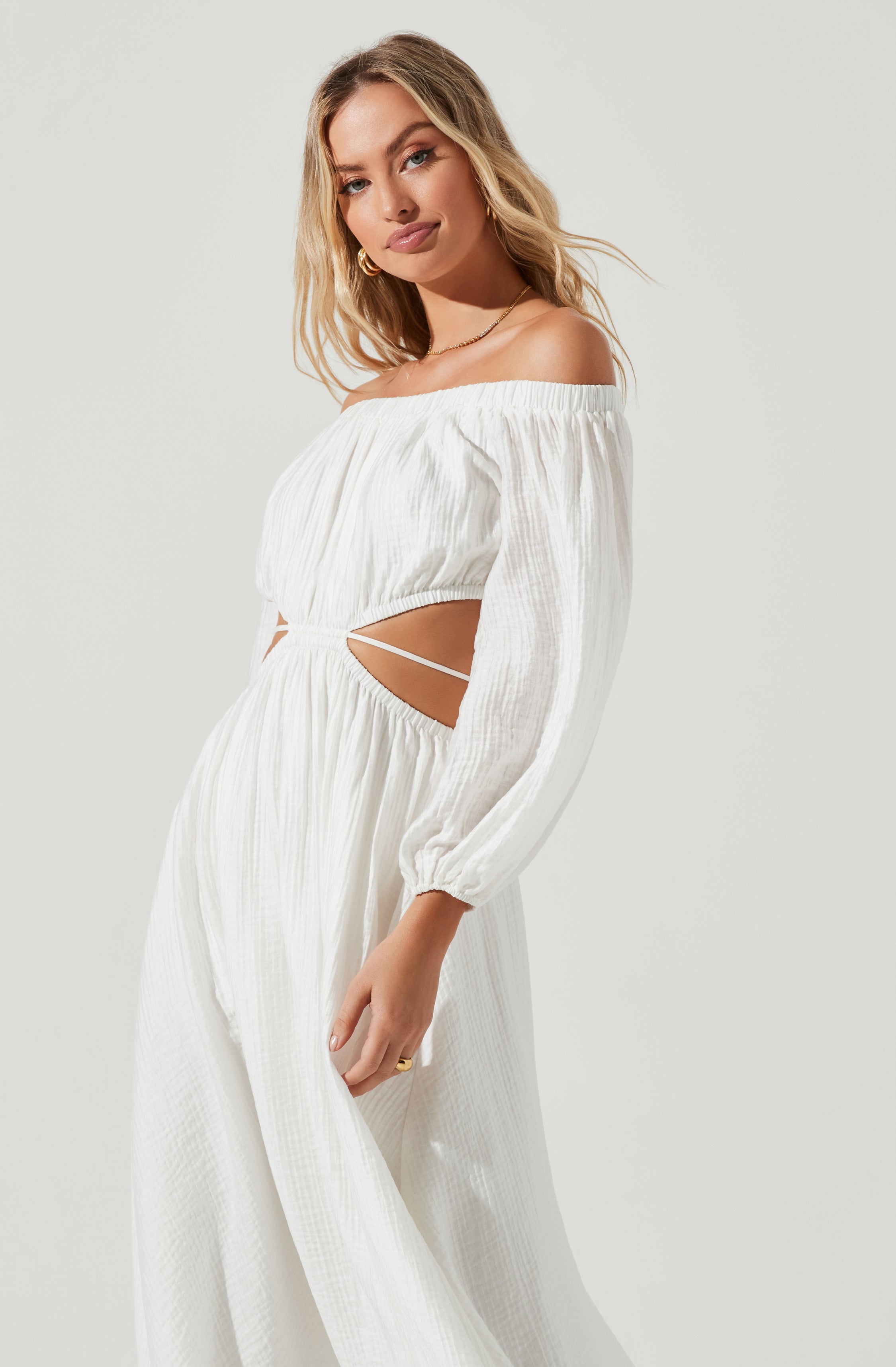 Cassian Off Shoulder Midi Dress