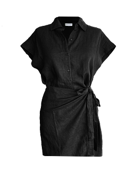 Catania Mini Wrap Dress - Black