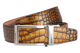 Cayman Brown and Tan Dress Belt with 1 3/8 Strap