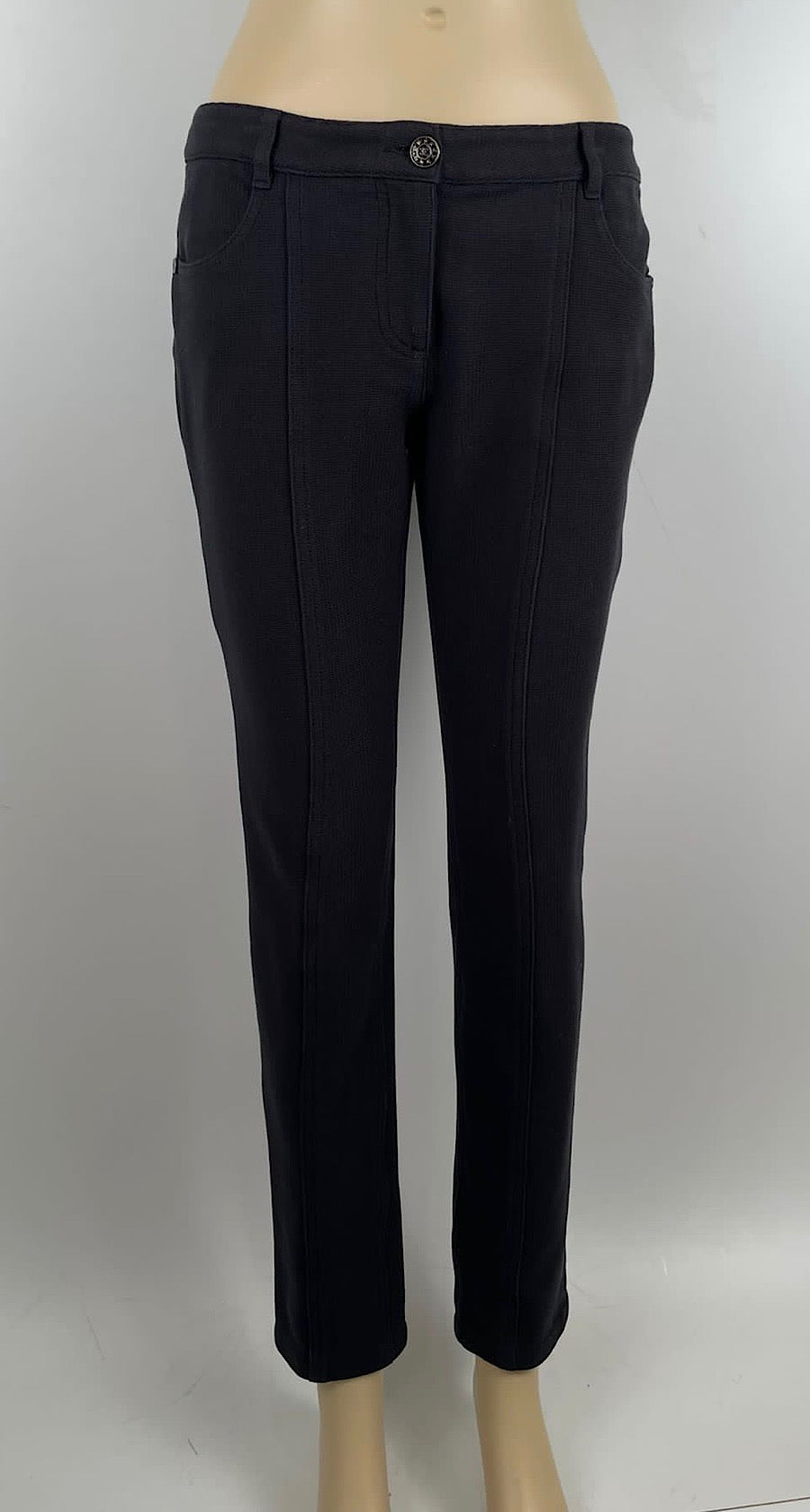 Chanel Black Cotton Low Rider Pant Jeans, Size FR 38 US 4/6