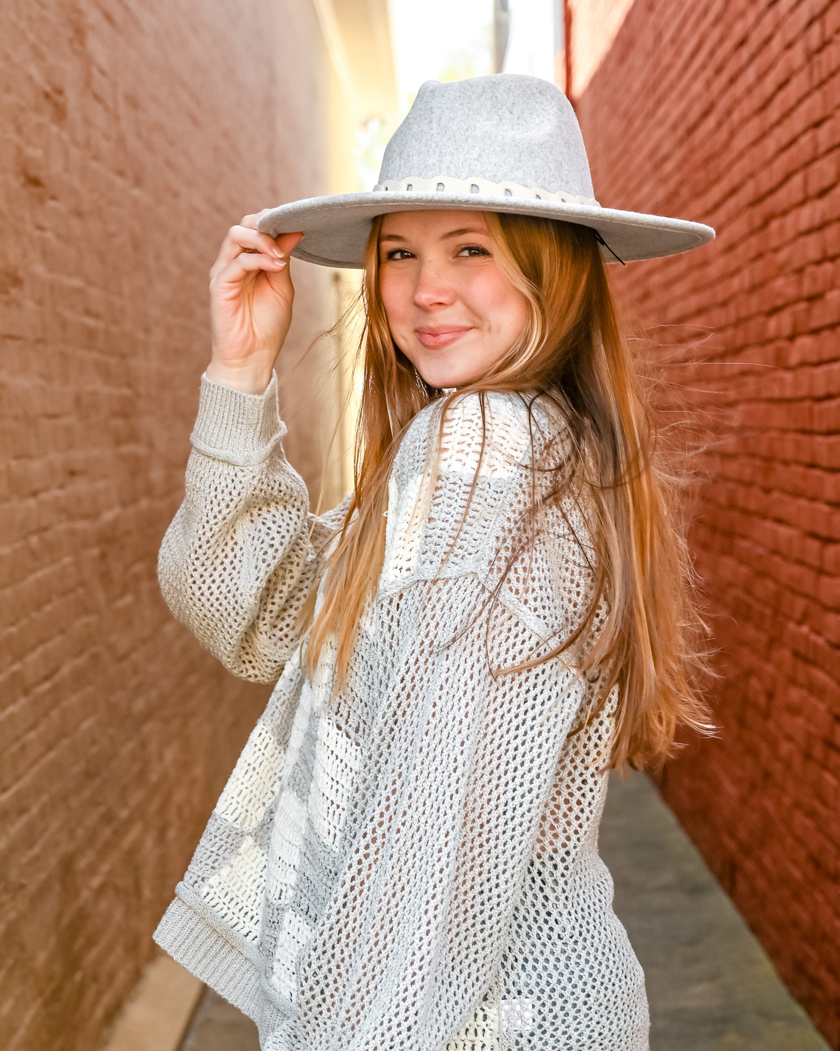 Checkered Knit Sweater for Picnic Date