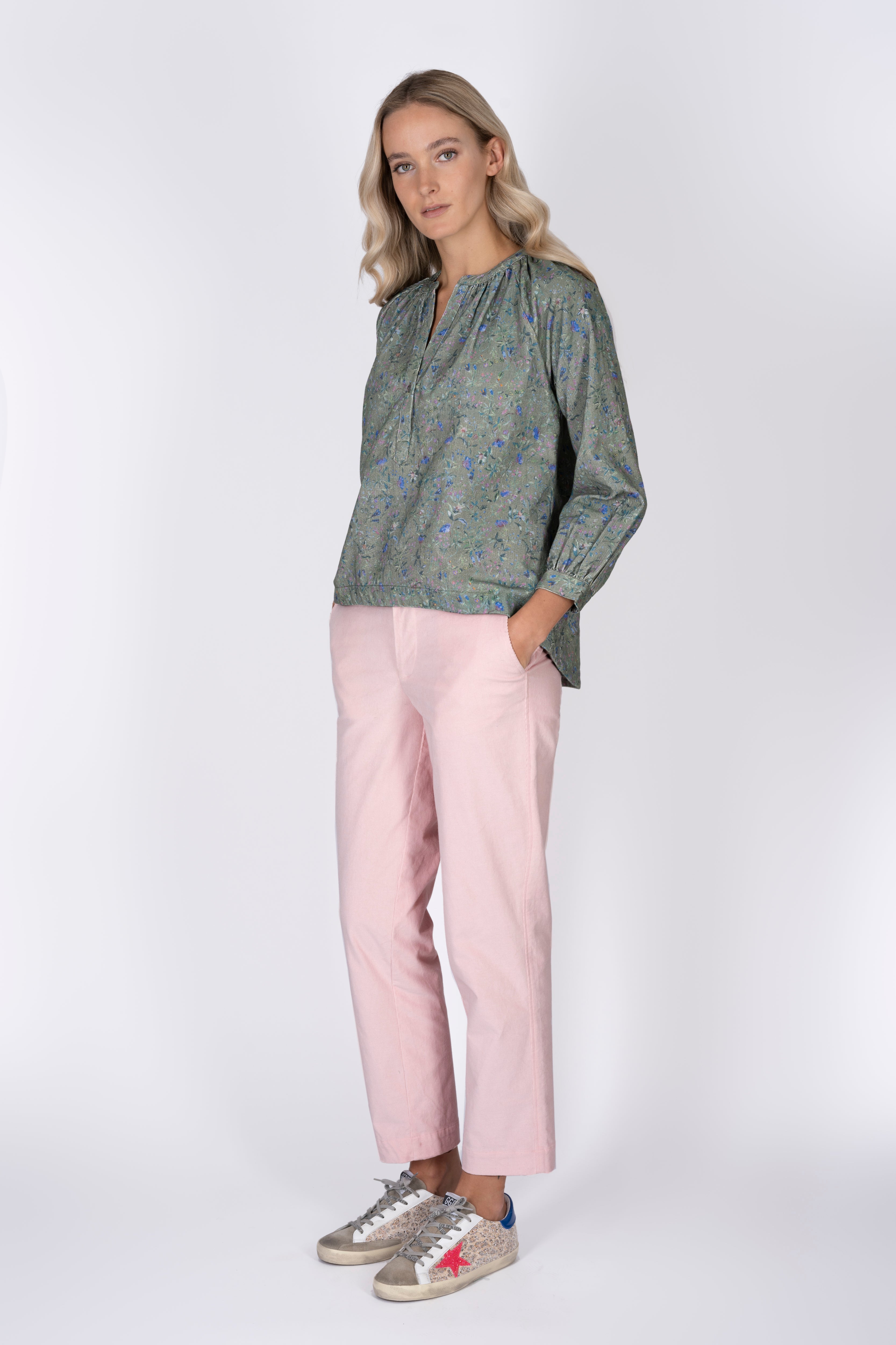 Chino stretch pincord pale pink pants