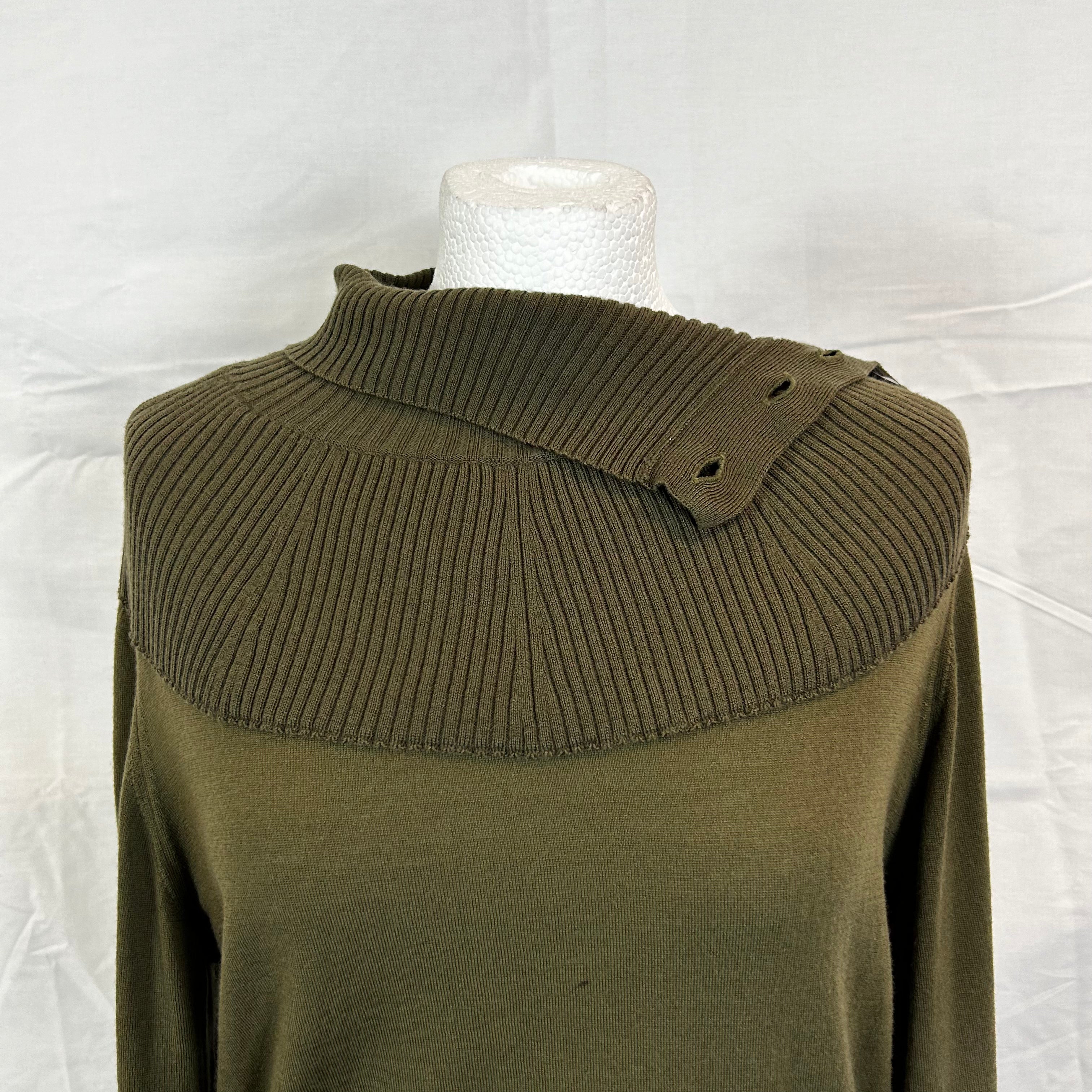 Chloe Olive Wool Bell Sleeve Sweater XL