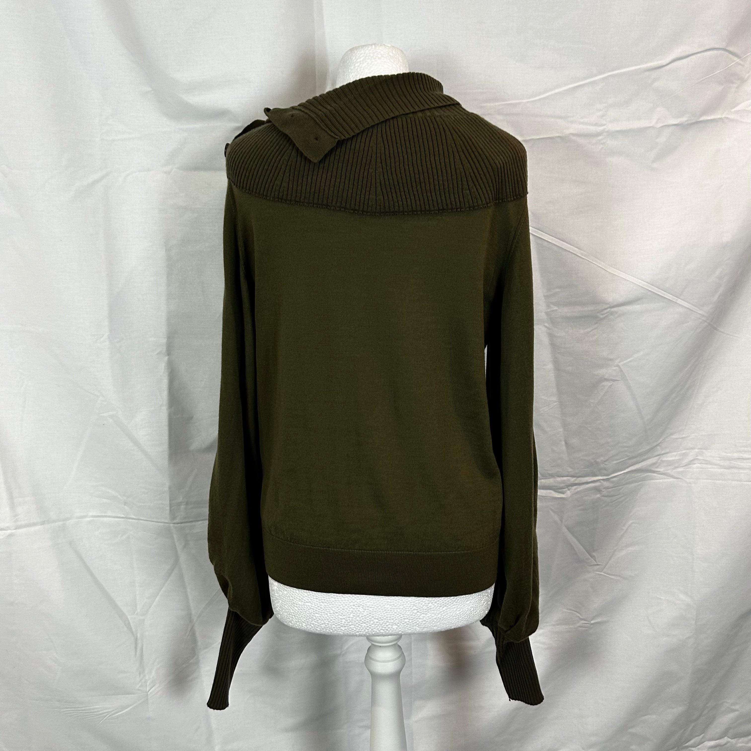 Chloe Olive Wool Bell Sleeve Sweater XL