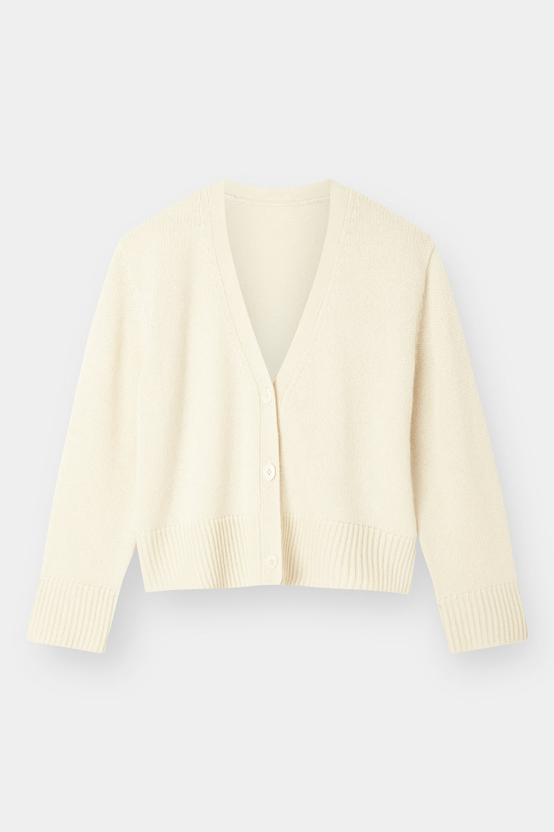 Classic cardigan, eco white.