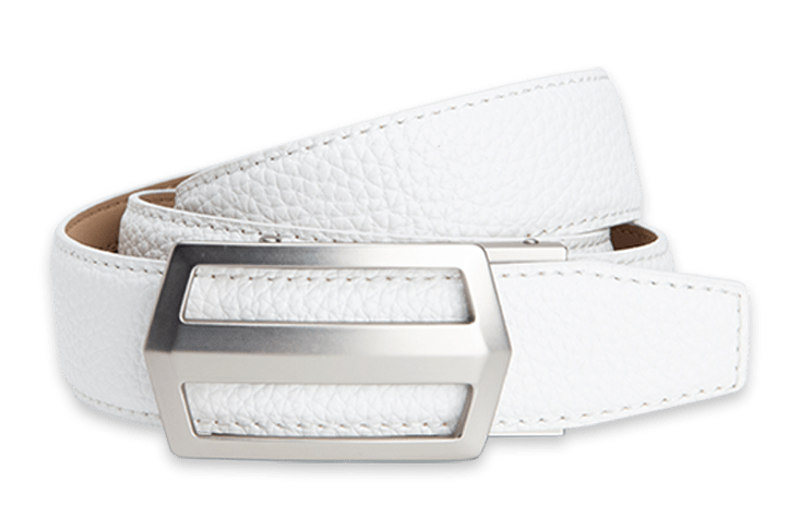 Classic Winner White Golf Belt with 1 3/8 Strap