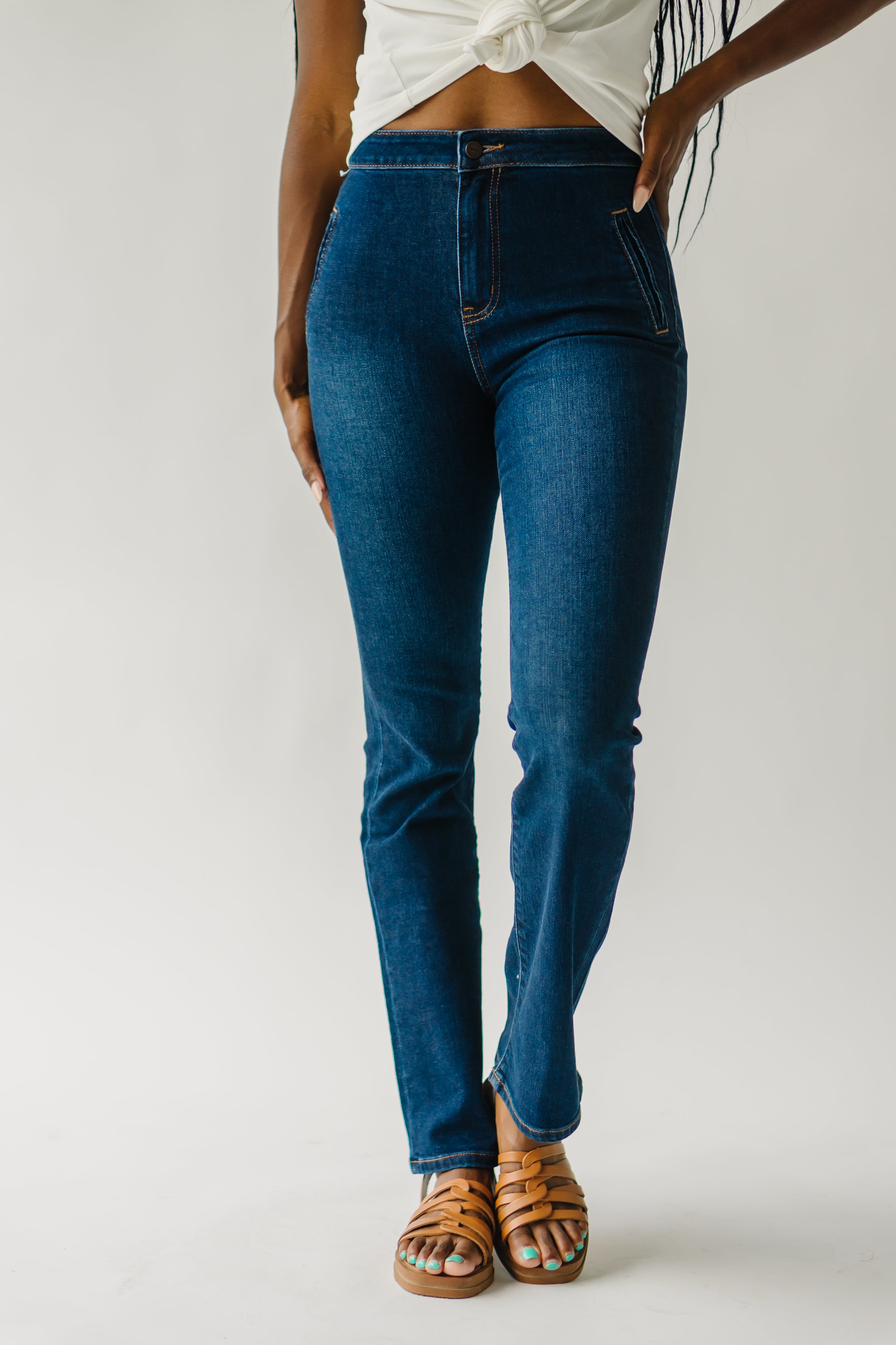 Claymont High Rise Bootcut Jean Dark Blue