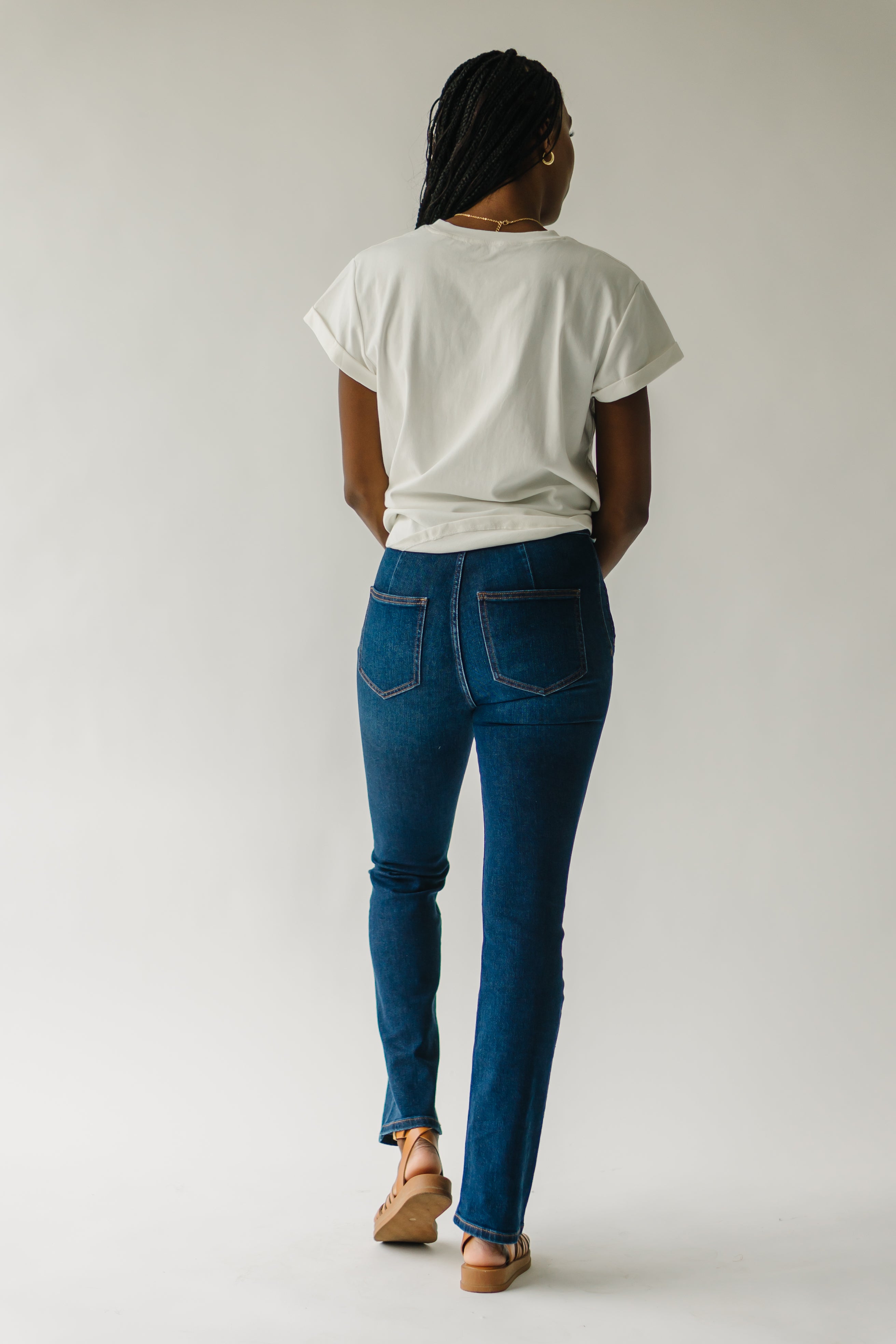 Claymont High Rise Bootcut Jean Dark Blue