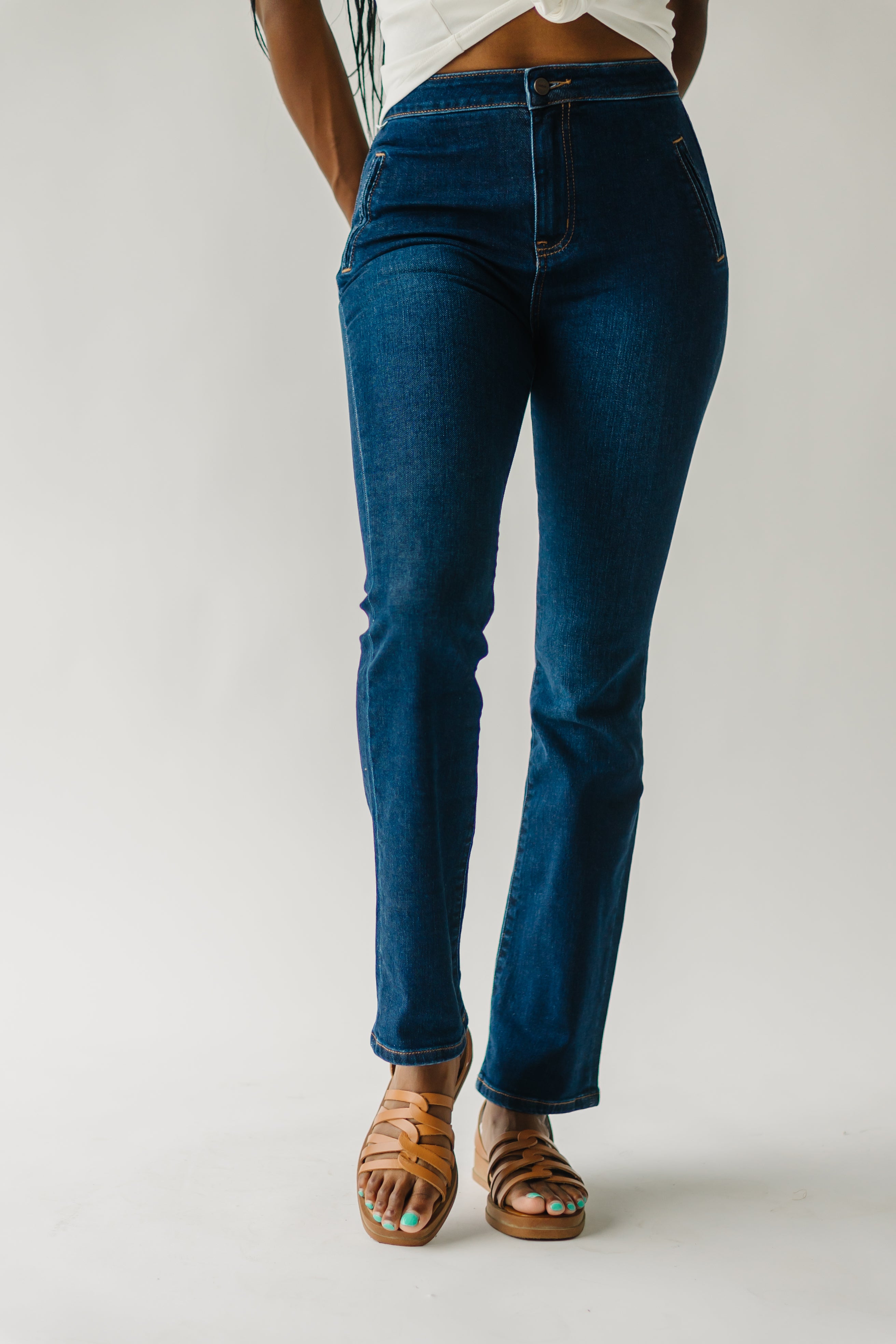 Claymont High Rise Bootcut Jean Dark Blue