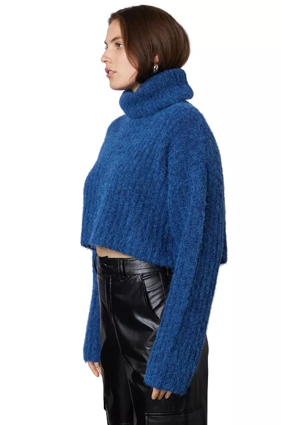 Cobalt Bruni Crop Turtleneck Sweater - Buy Now