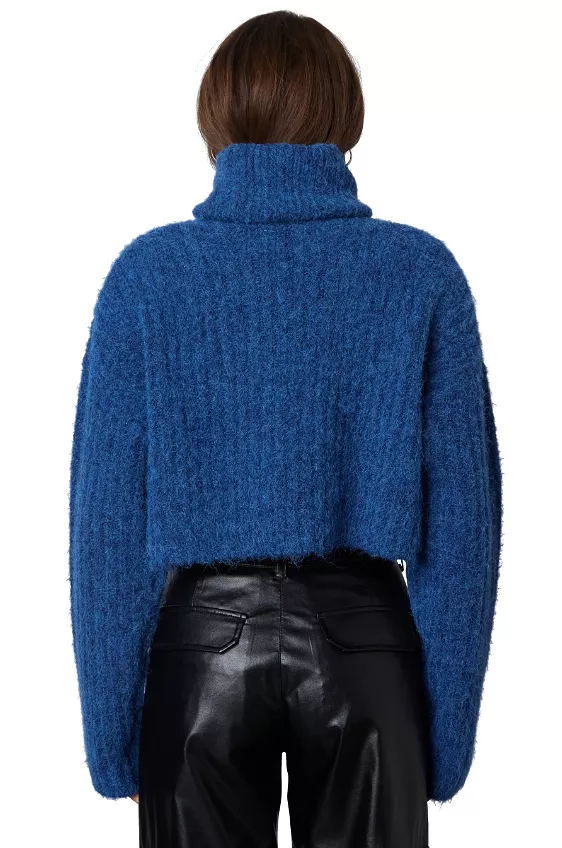 Cobalt Bruni Crop Turtleneck Sweater - Buy Now