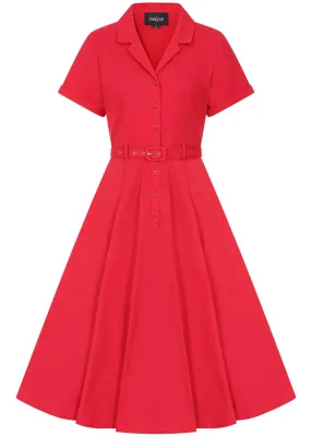 Red 1950s Swing Dress by Collectif Caterina