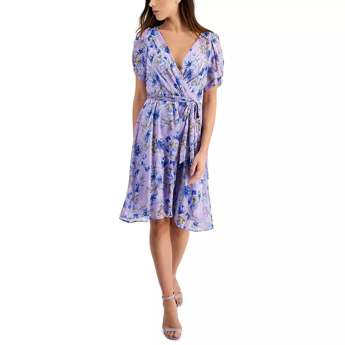 Connected Apparel Chiffon Floral Cocktail Party Dress